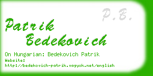 patrik bedekovich business card